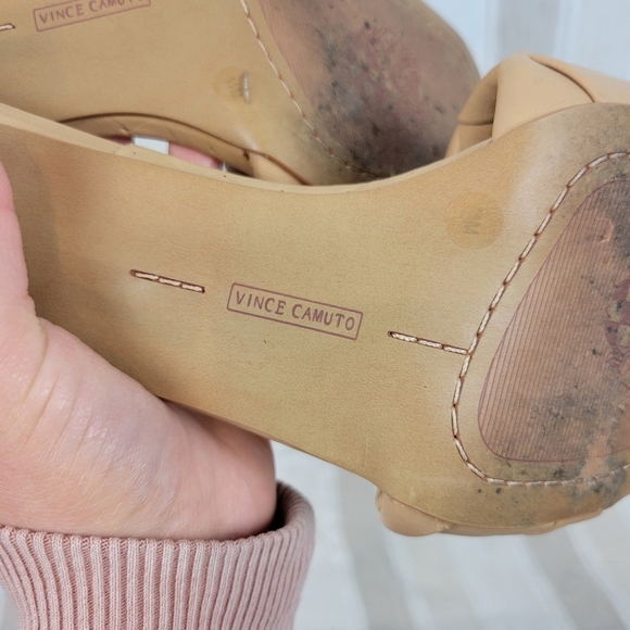 Vince Camuto Brelanie Braided Strap Sandals Leather Tan Nude Size 11M - Picture 6 of 9